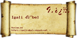 Igali Ábel névjegykártya