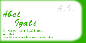 abel igali business card