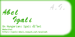 abel igali business card